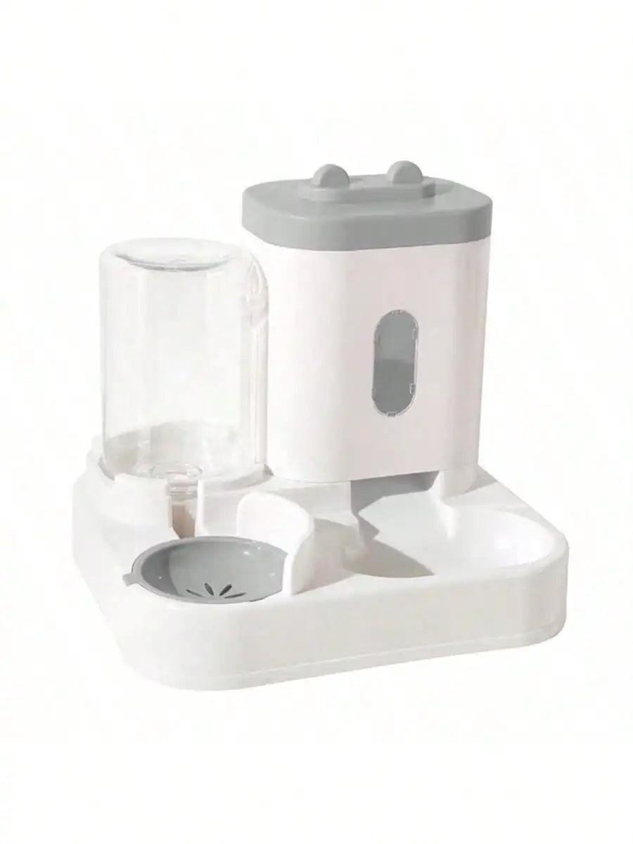 Automatic Gravity-Fed Cat Water Dispenser & Feeder - Spill-Proof Large Capacity One-Piece Design,