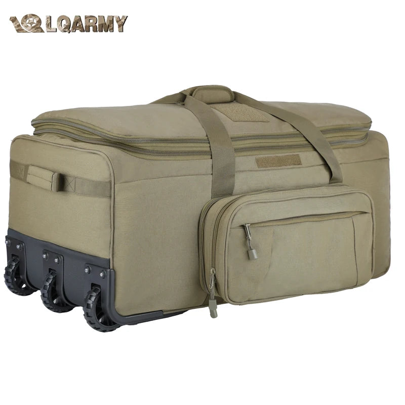 LQARMY 124L Outdoor Camping Travel Bag Large Trolley Case Waterproof