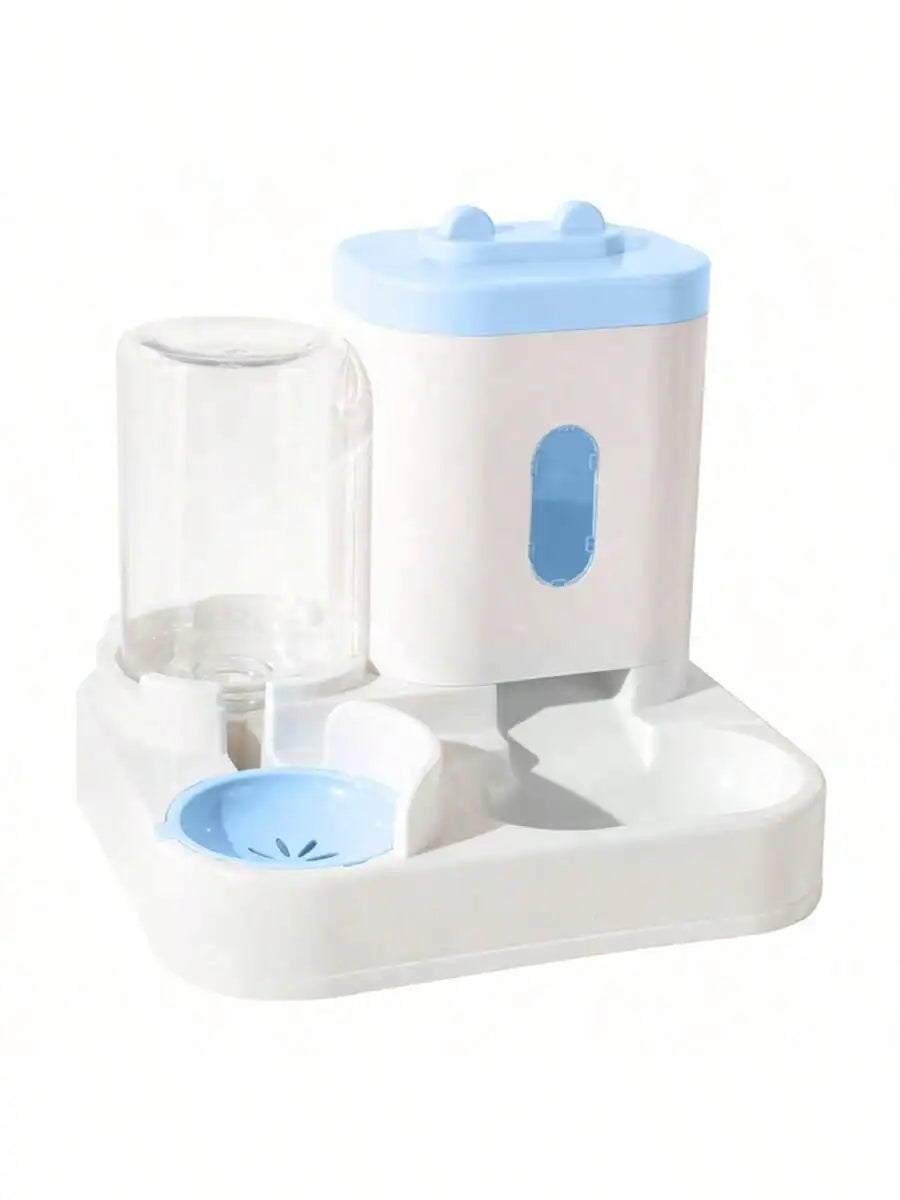 Automatic Gravity-Fed Cat Water Dispenser & Feeder - Spill-Proof Large Capacity One-Piece Design,