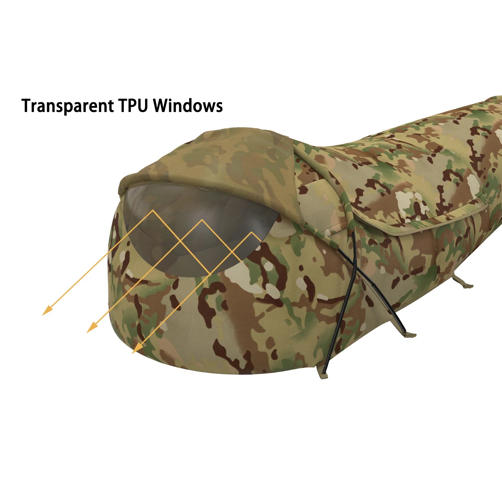 MT Military Hideaway Bivy Cover Stealth Compact Single-Pole Hooped Tent  Mosquito Net Mesh