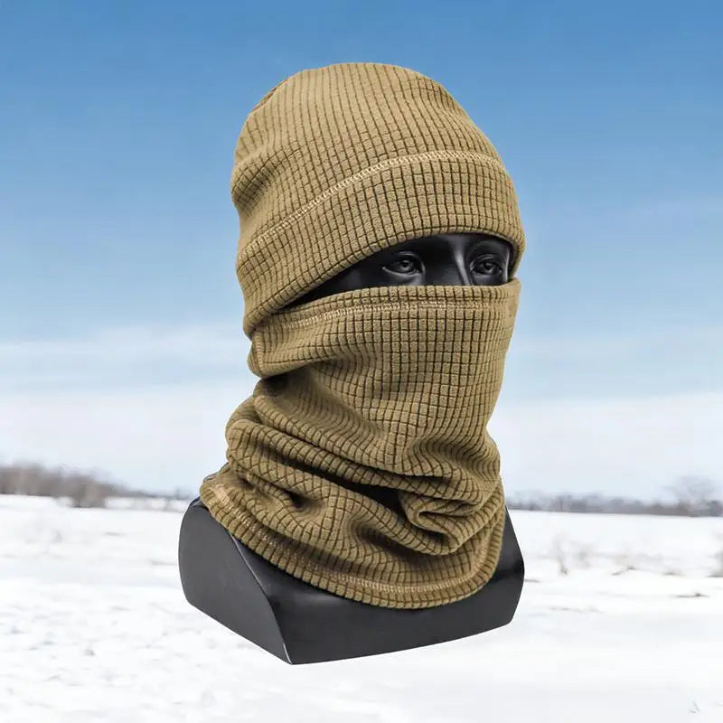 Winter Thicken Warm Face Mask Hat Set Outdoor Camoufalge Tactical Thermal Neck Warmer For Men Women
