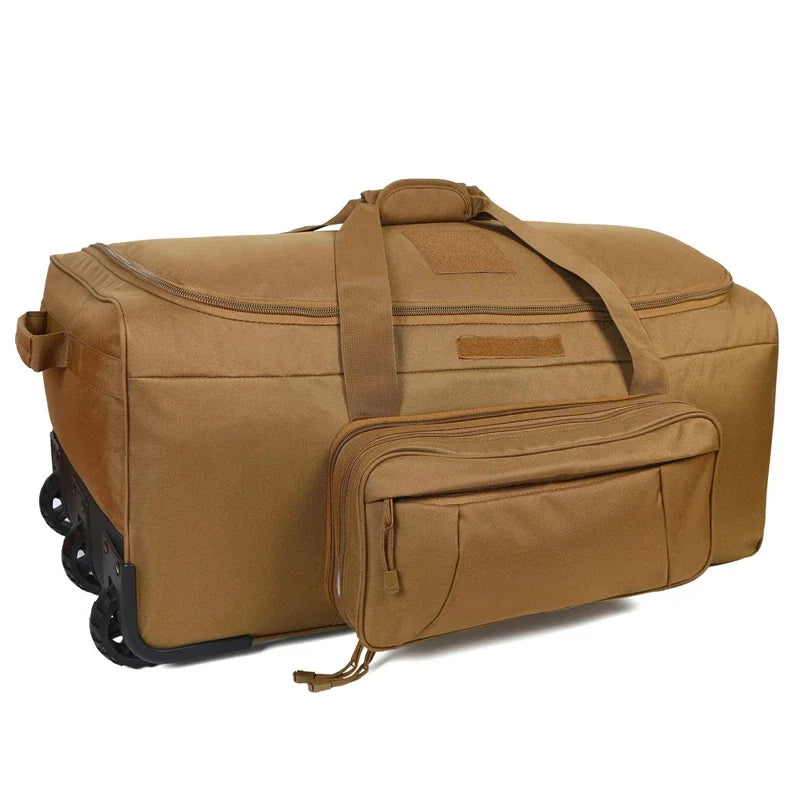 LQARMY 124L Outdoor Camping Travel Bag Large Trolley Case Waterproof