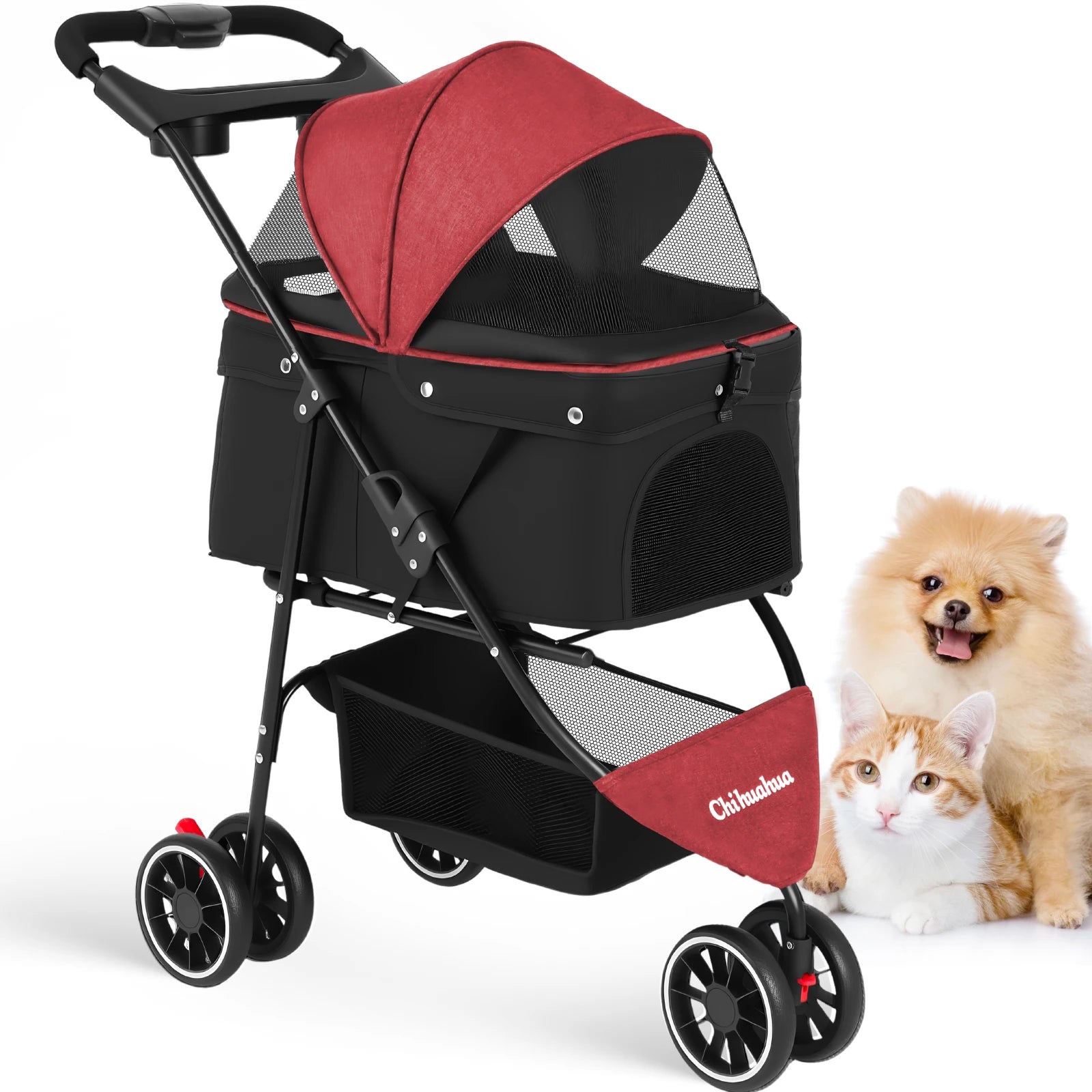 Pet Stroller For Small Puppy Dogs & Cats