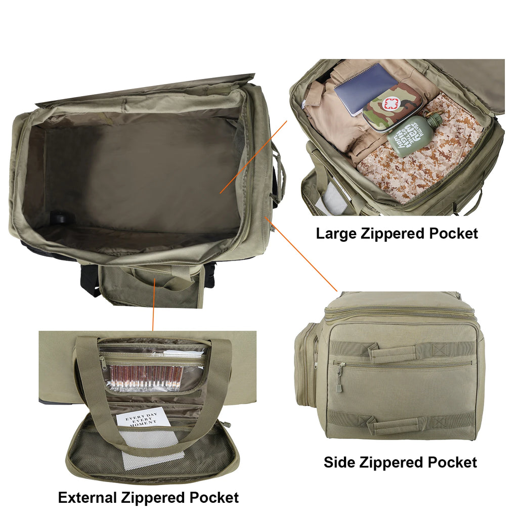 LQARMY 124L Outdoor Camping Travel Bag Large Trolley Case Waterproof