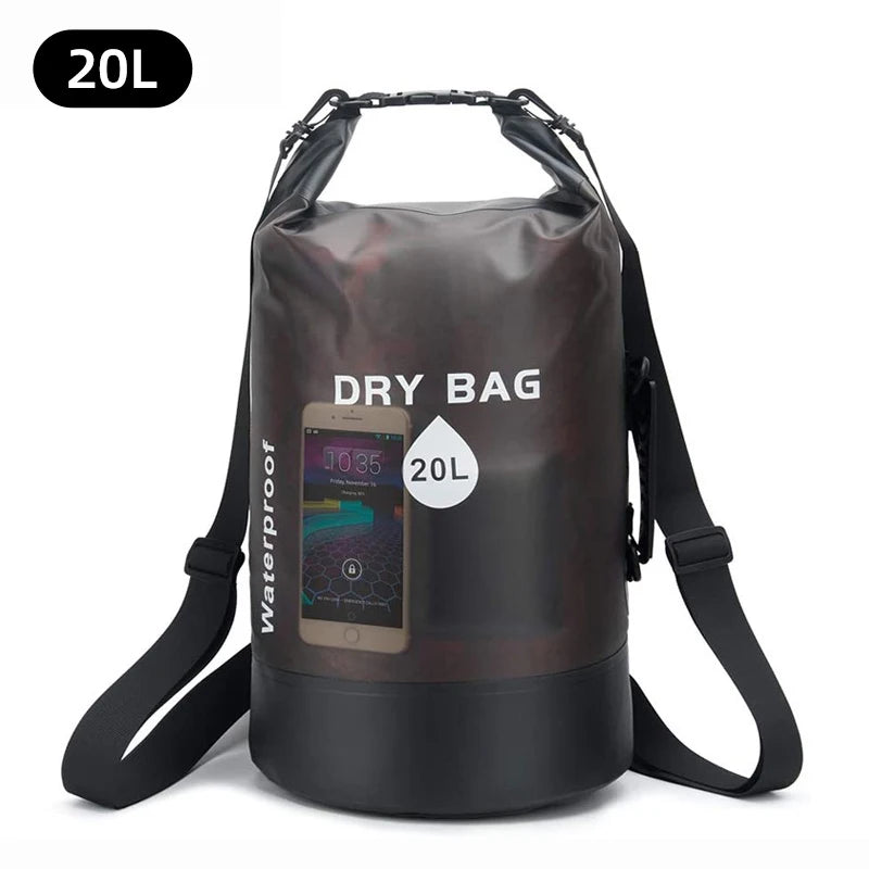 Waterproof Dry Bag 10L 20L Storage Pack Pouch For Swimming, Rafting, Kayaking, and Boating