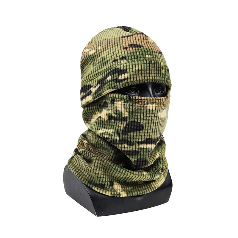 Winter Thicken Warm Face Mask Hat Set Outdoor Camoufalge Tactical Thermal Neck Warmer For Men Women