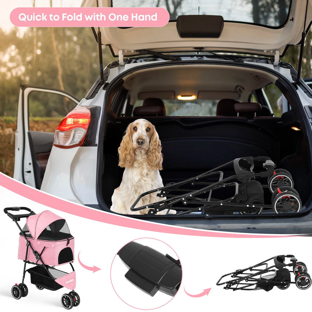 Pet Stroller For Small Puppy Dogs & Cats