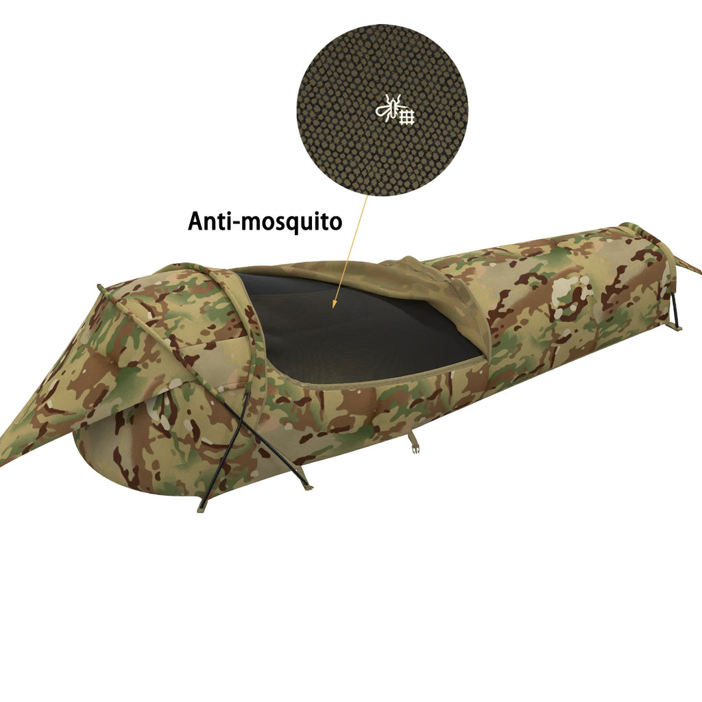 MT Military Hideaway Bivy Cover Stealth Compact Single-Pole Hooped Tent  Mosquito Net Mesh