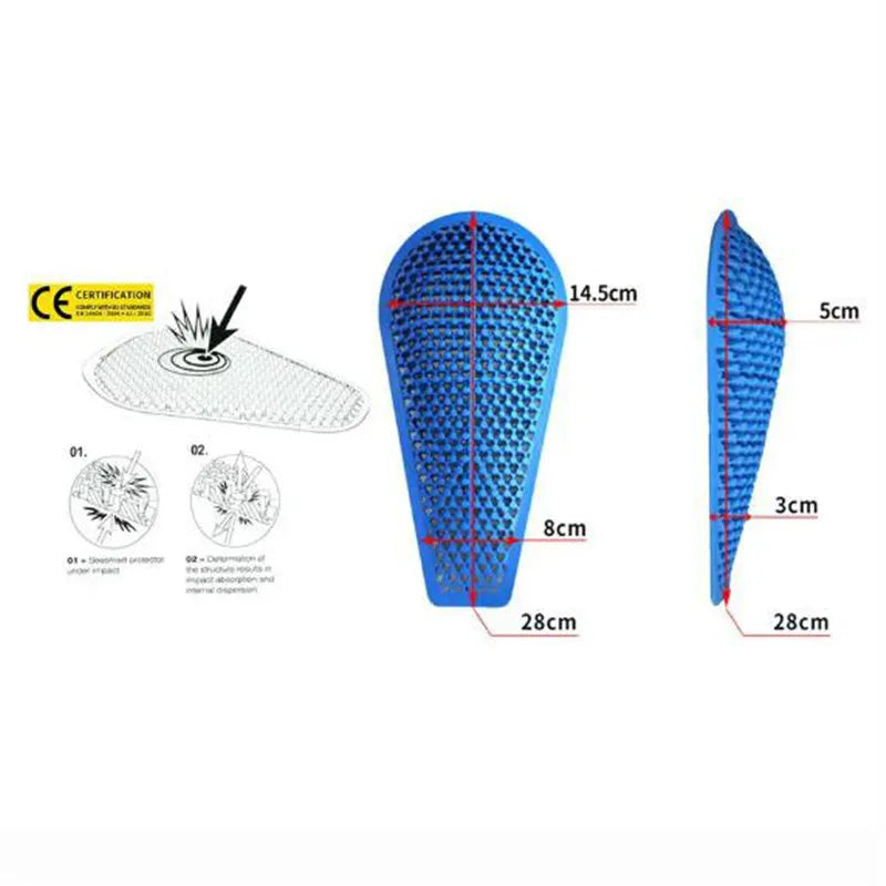 Riding protect Gear CE Insert Armor Knee Hip Protector Pads Motorcycle Pants Replacement Silica Gel (2 X Knee Pads+2 X Hip Pads)