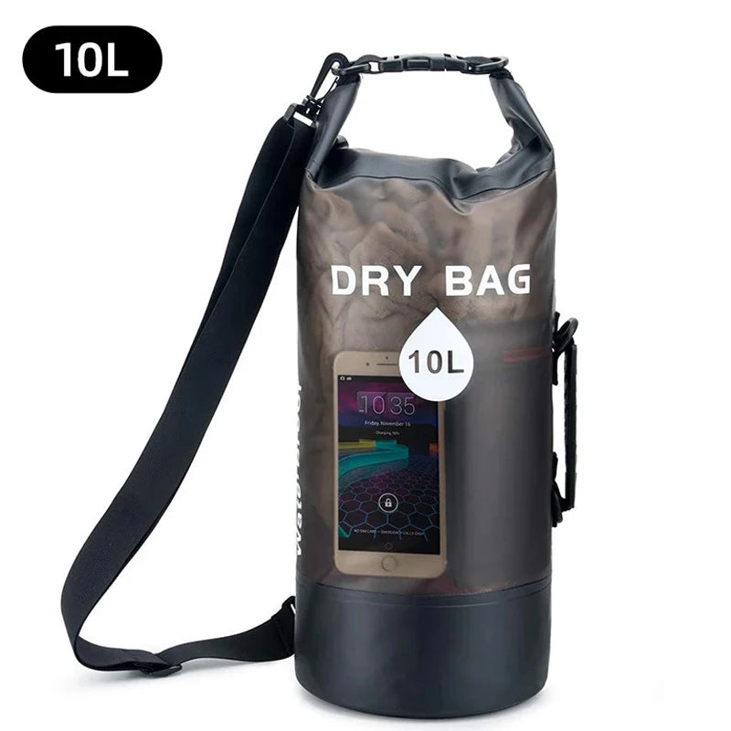 Waterproof Dry Bag 10L 20L Storage Pack Pouch For Swimming, Rafting, Kayaking, and Boating