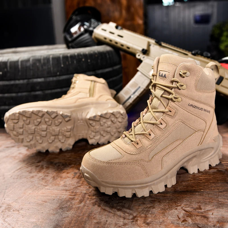 Men'sHiking Shoes Tactical Sport Shoes Male High Top Waterproof Outdoor Mountain Climbing