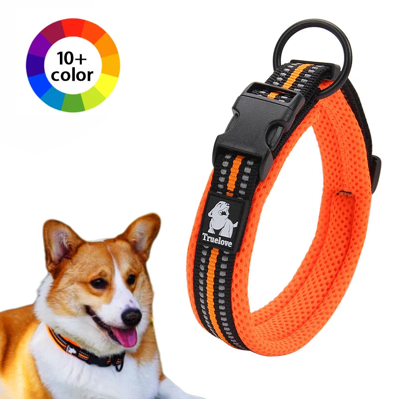 Dog Walking Collar Comfort Padded 11 Colors Size XXS-XXXL