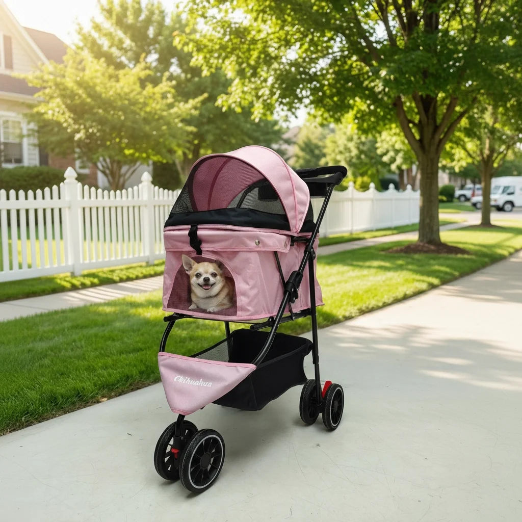 Pet Stroller For Small Puppy Dogs & Cats