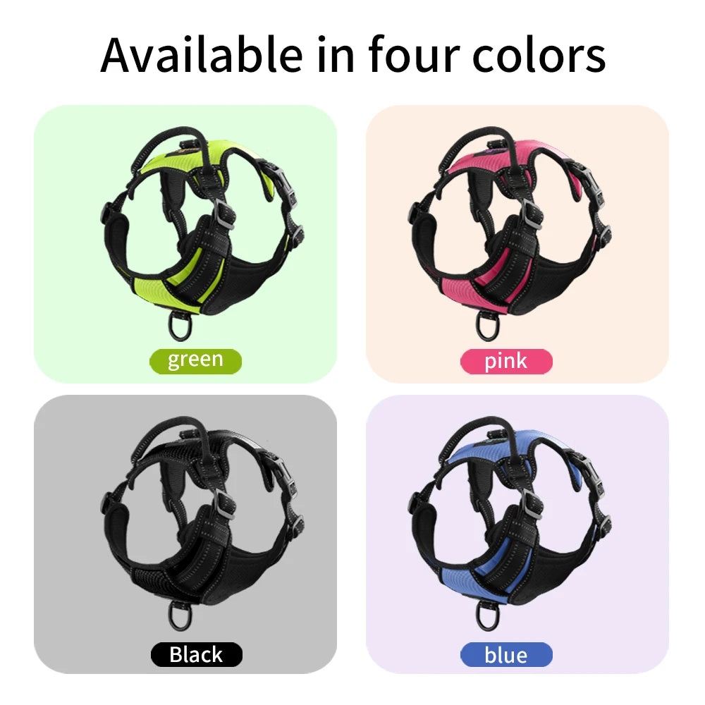 No Pull Nylon Adjustable Reflective Dog Harness