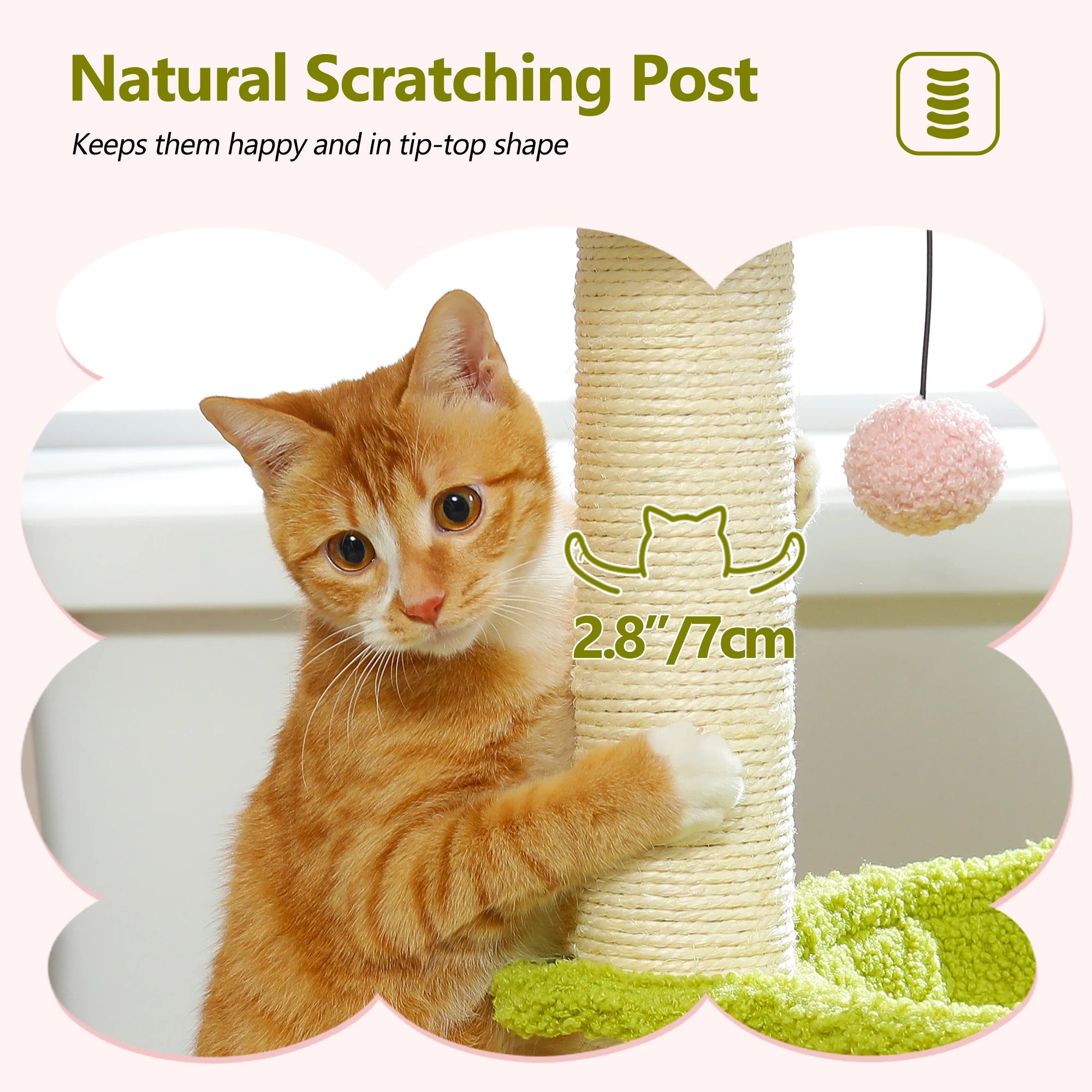 Flower Cat Tree with Sisal Scratching Post