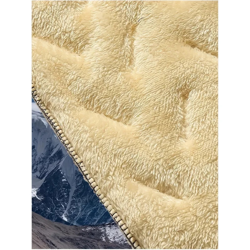 Men's Winter Hiking Pants Set Thickened Cold-proof Warm Plush Fleece-lined