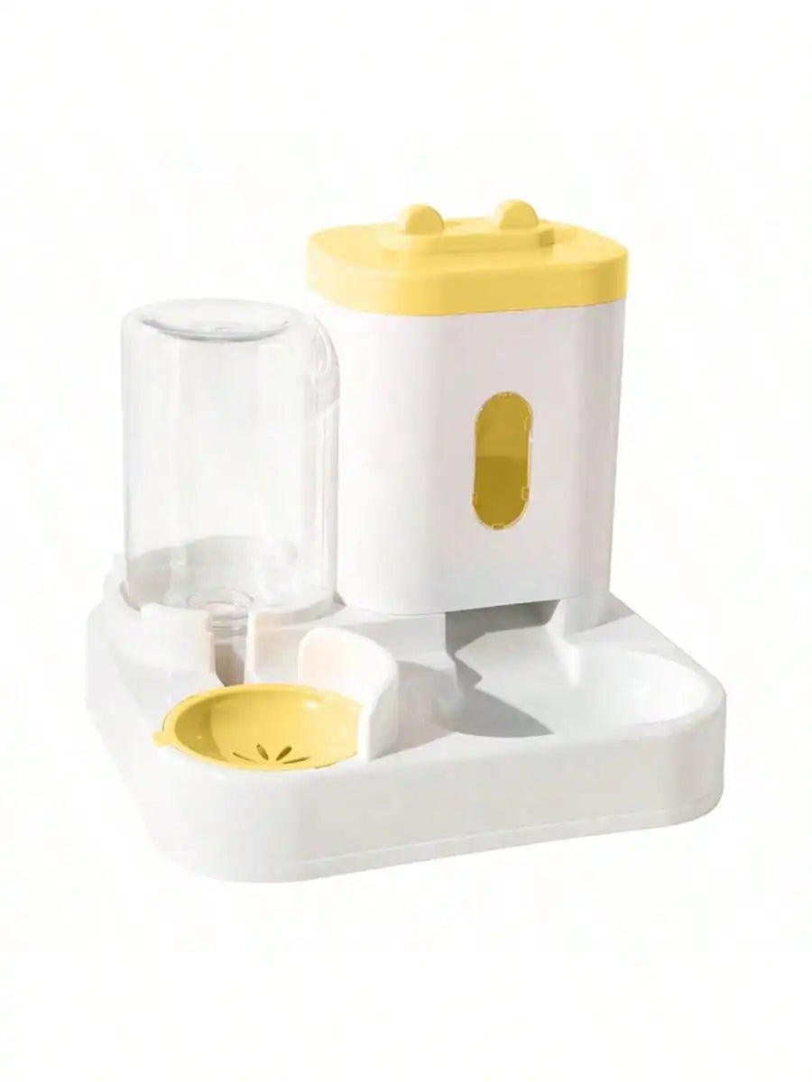 Automatic Gravity-Fed Cat Water Dispenser & Feeder - Spill-Proof Large Capacity One-Piece Design,