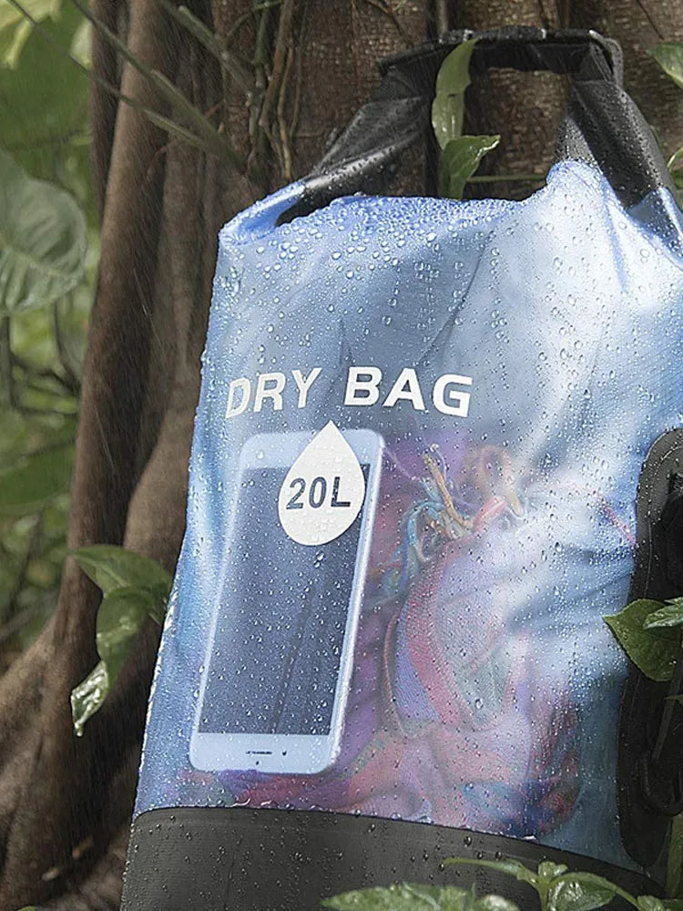 Waterproof Dry Bag 10L 20L Storage Pack Pouch For Swimming, Rafting, Kayaking, and Boating