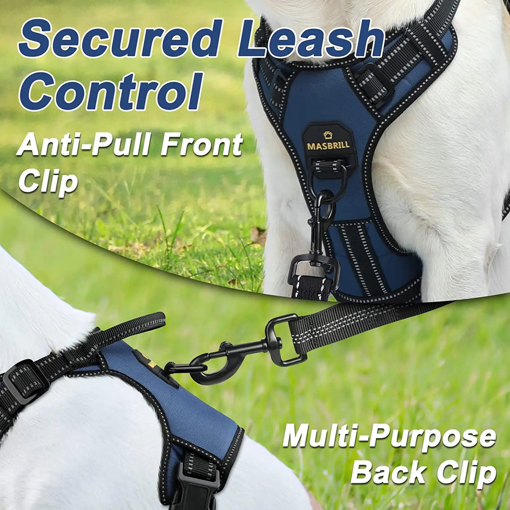 No Pull Nylon Adjustable Reflective Dog Harness