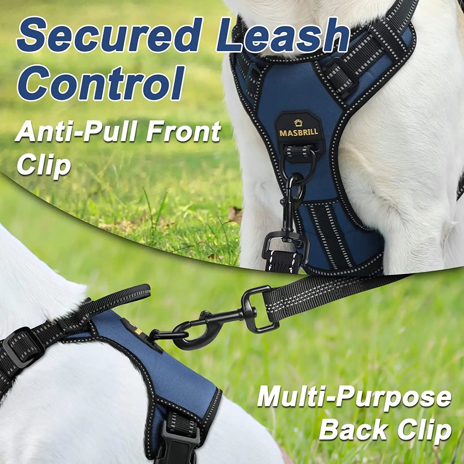 No Pull Nylon Adjustable Reflective Dog Harness