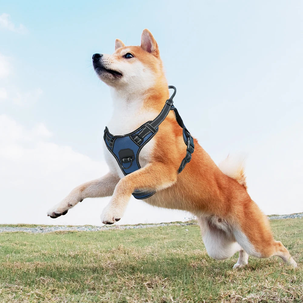 No Pull Nylon Adjustable Reflective Dog Harness