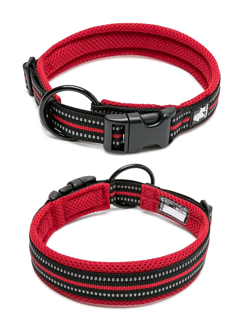 Dog Walking Collar Comfort Padded 11 Colors Size XXS-XXXL