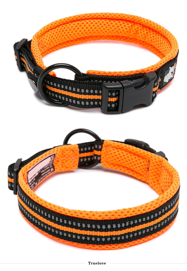 Dog Walking Collar Comfort Padded 11 Colors Size XXS-XXXL