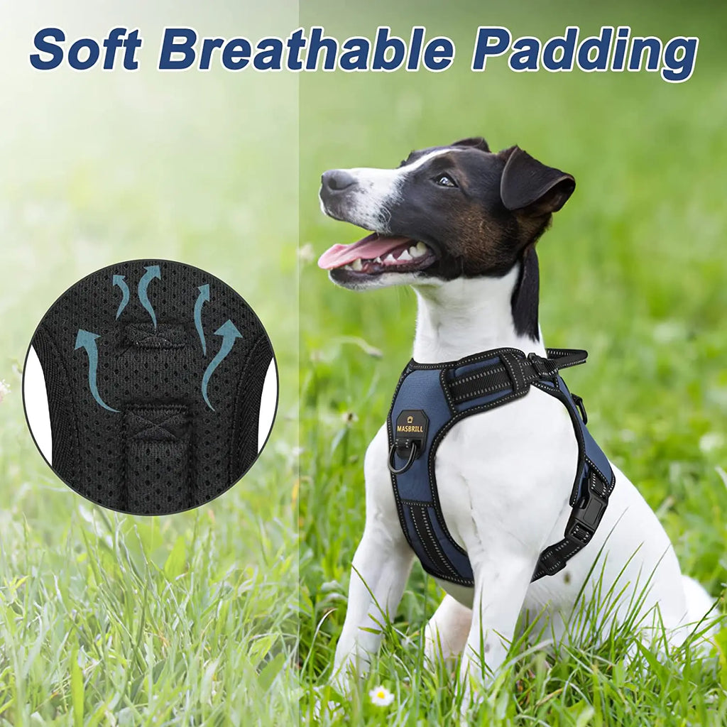 No Pull Nylon Adjustable Reflective Dog Harness