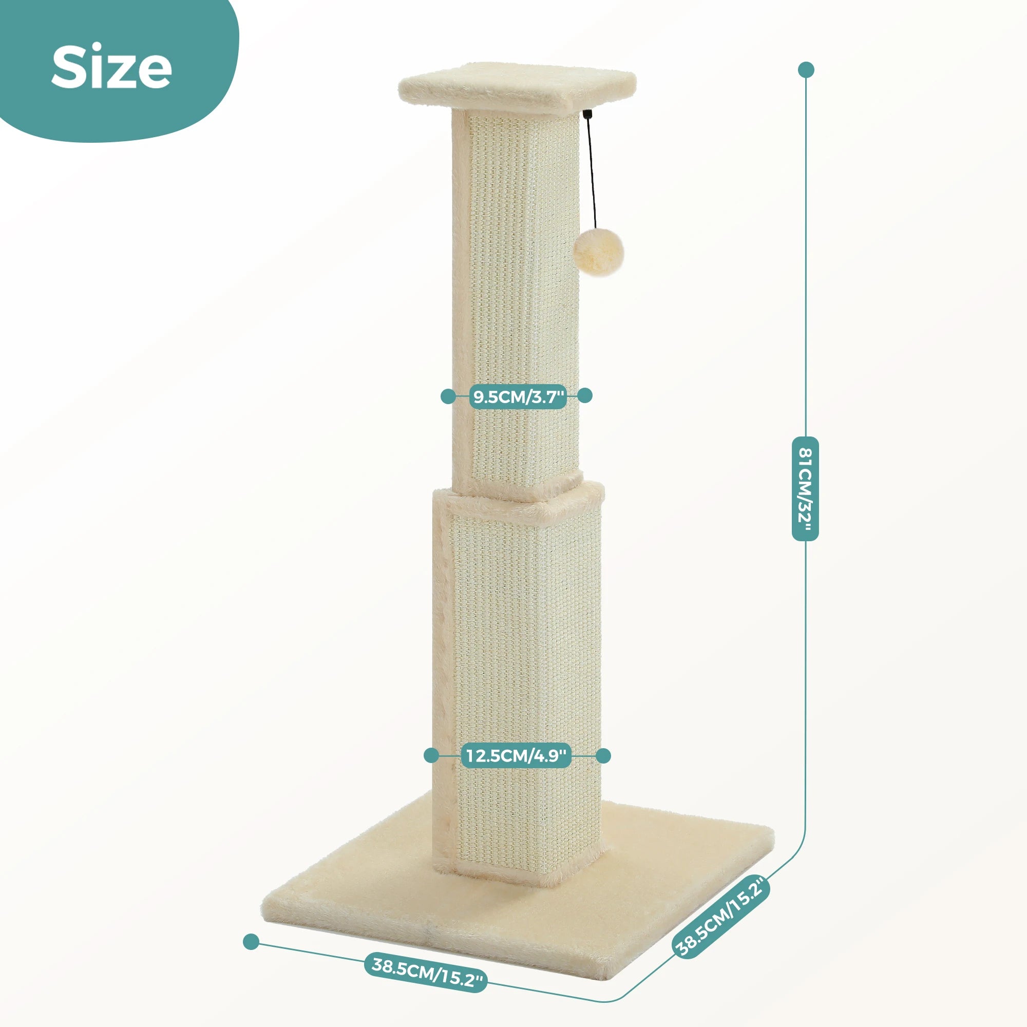 Ultimate Scratch Post with Woven Sisal Dangling Ball Cat Scratcher
