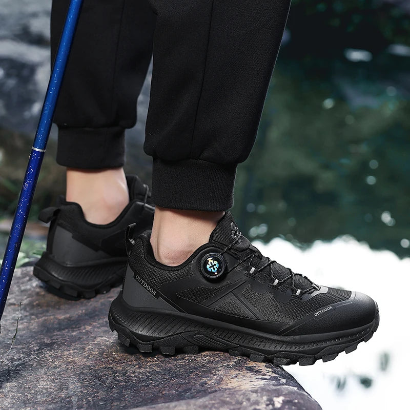 Hiking Shoes Male Waterproof Non-Slip Casual Sneakers Women Wear-Resistant Outdoor Walking Breathable Rubber Hiking Boots