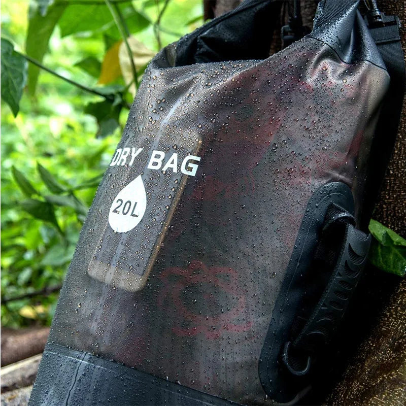 Waterproof Dry Bag 10L 20L Storage Pack Pouch For Swimming, Rafting, Kayaking, and Boating