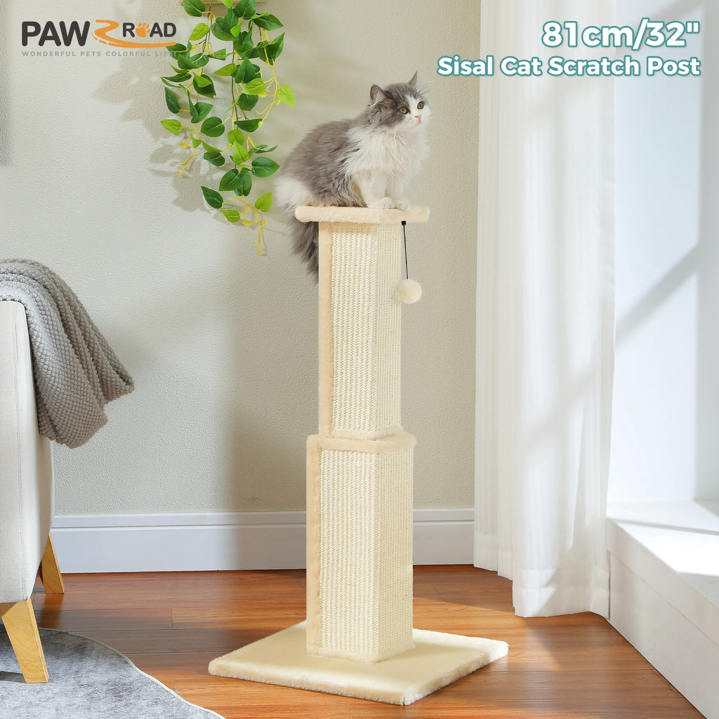 Ultimate Scratch Post with Woven Sisal Dangling Ball Cat Scratcher