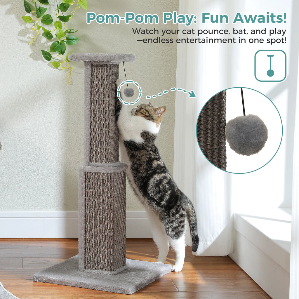 Ultimate Scratch Post with Woven Sisal Dangling Ball Cat Scratcher