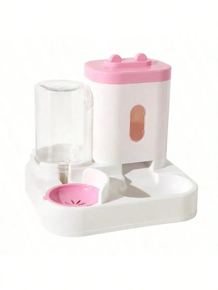 Automatic Gravity-Fed Cat Water Dispenser & Feeder - Spill-Proof Large Capacity One-Piece Design,