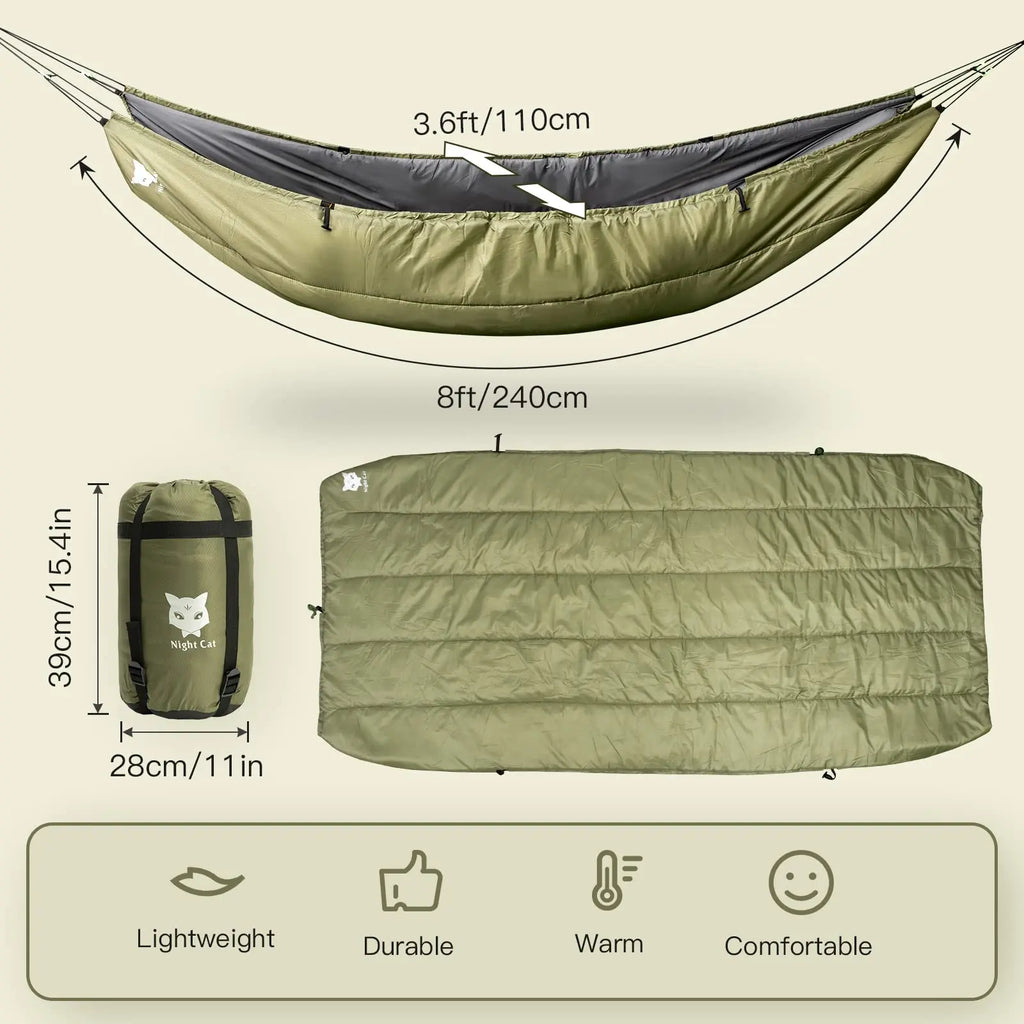 Night Cat Hammock Underquilts Sleeping Bag Single Insulated Under Blanket