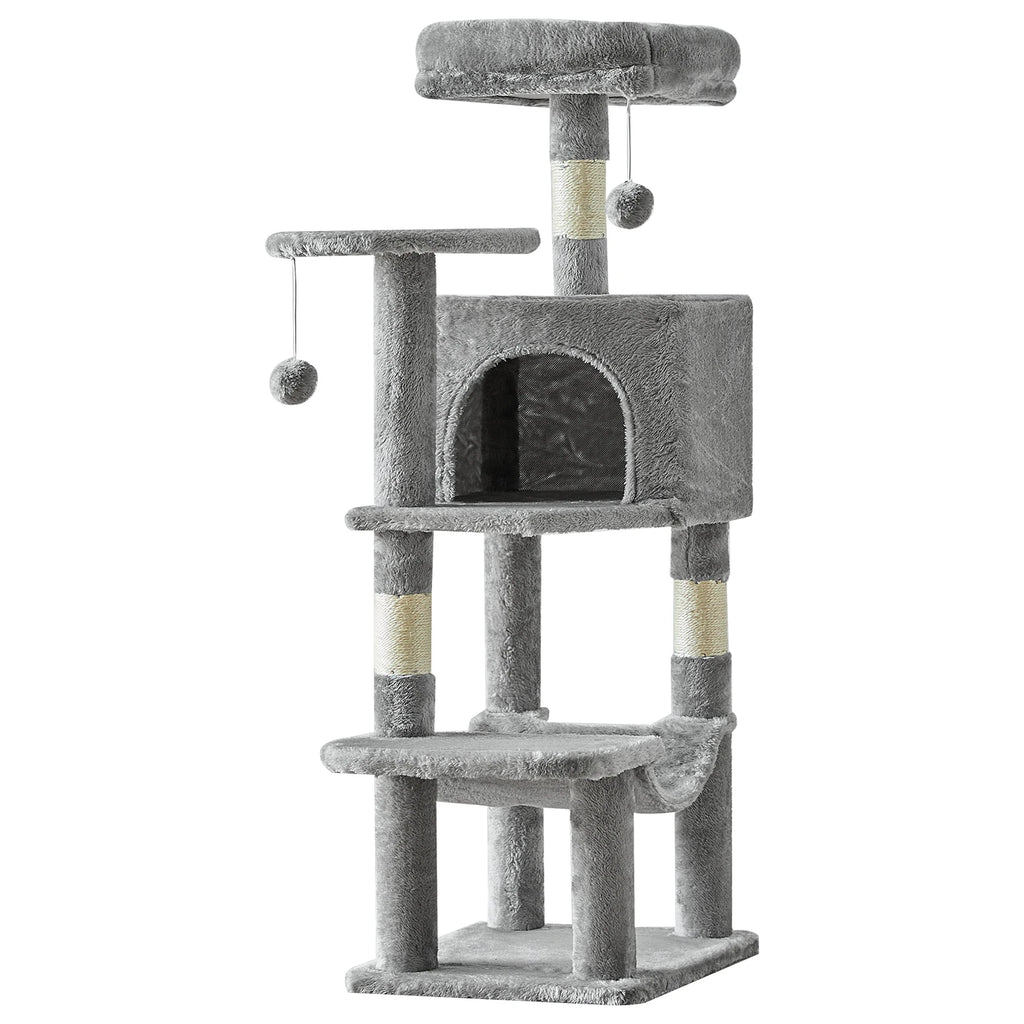 JHK 44In Cat Tree Tall Multi-Cat Climbing Tower for Pet Furniture Natural Sisal Scratching