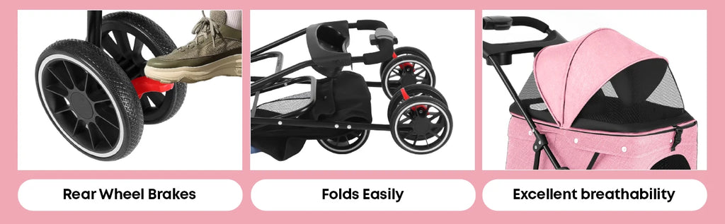Pet Stroller For Small Puppy Dogs & Cats