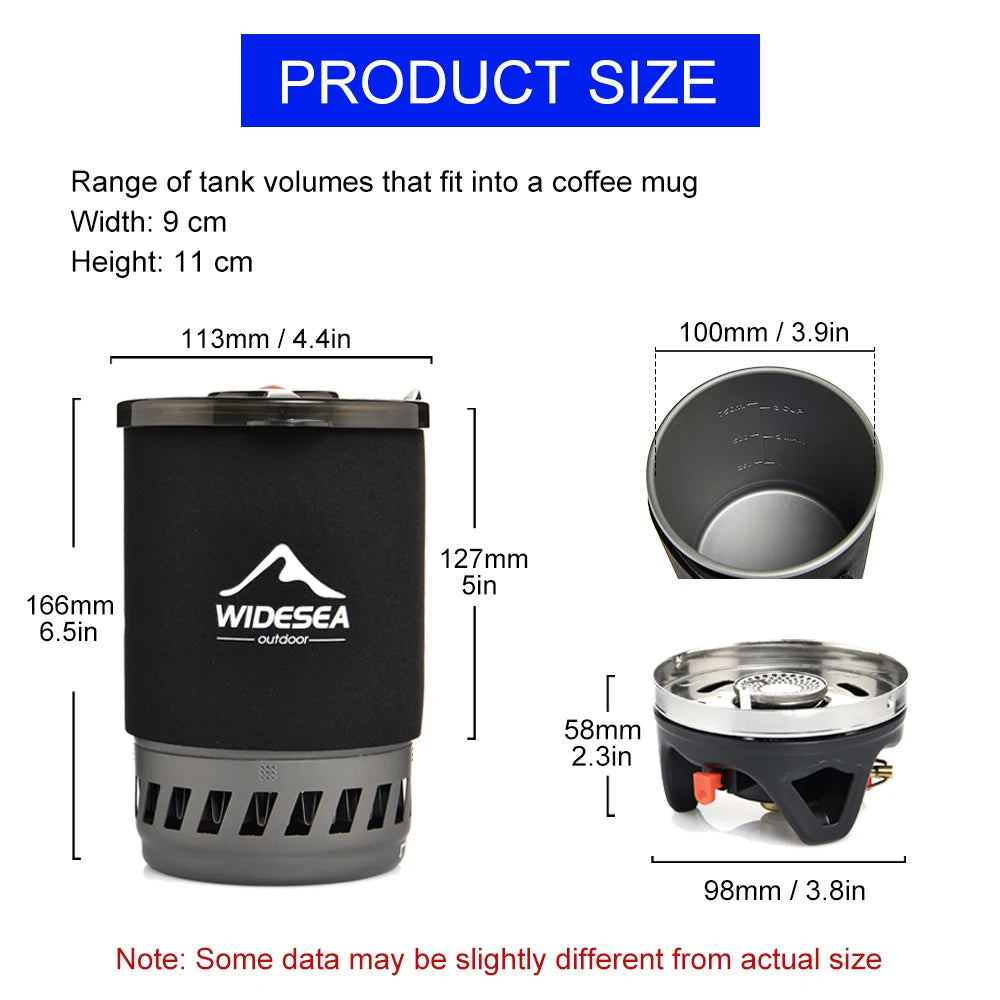 Widesea Camping Cooking System with Heat Exchanger Outdoor Gas Stove Burner