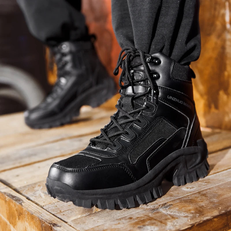 Men'sHiking Shoes Tactical Sport Shoes Male High Top Waterproof Outdoor Mountain Climbing